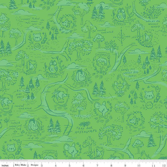 100 Aker Woods by Jill Howarth - Map in Green