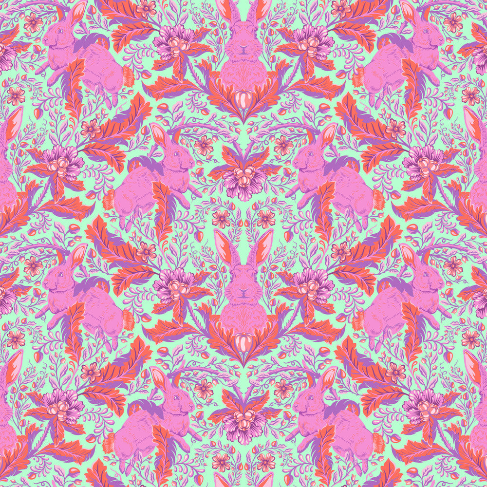 Tula Pink - Full Moon Forest II - Hoppy Go Lucky in Blossom