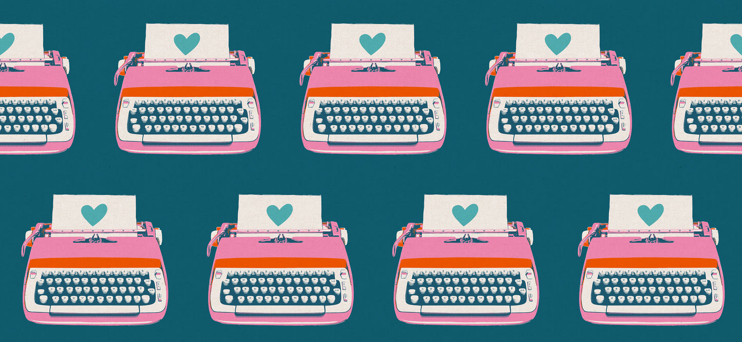 Best Day Ever - Typewriters in Teal- CANVAS