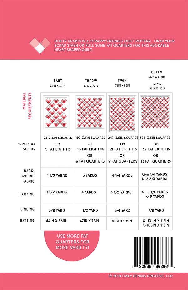 Quilty Hearts Pattern by Emily Dennis