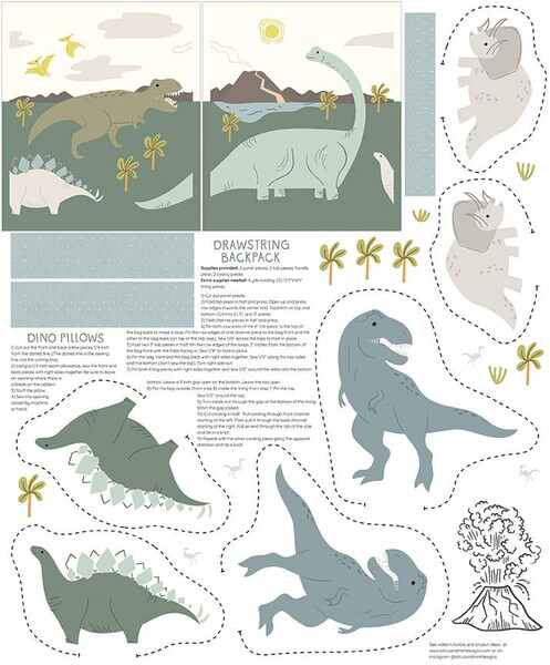 Roar by Citrus Mint Designs - Pillow/Backpack Panel