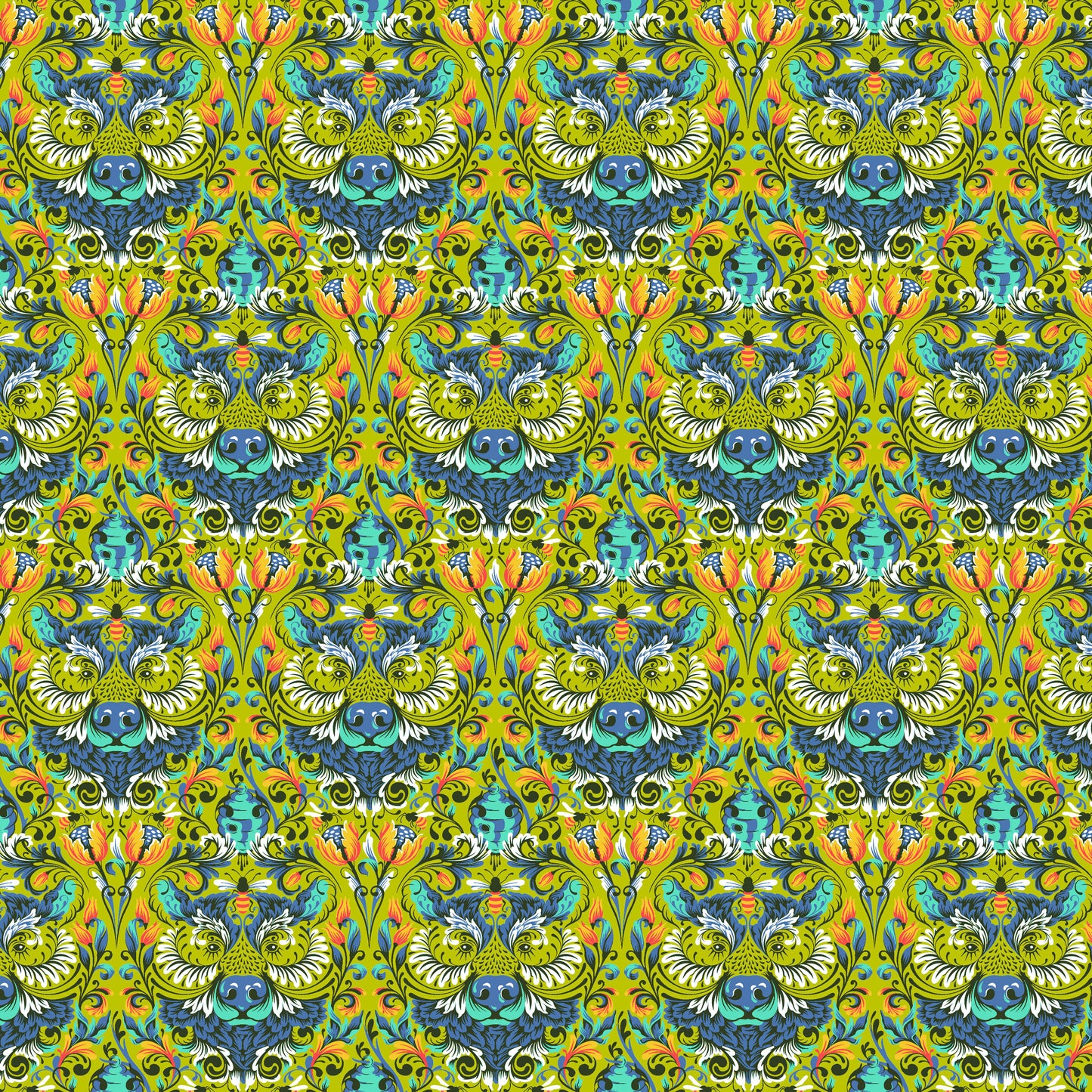 Tiny Beasts - Tula Pink - Bear with me in Glow