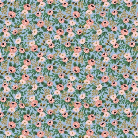 Rifle Paper Co. - Garden Party - RJR Fabrics - Rosa - Chambray Metallic Fabric