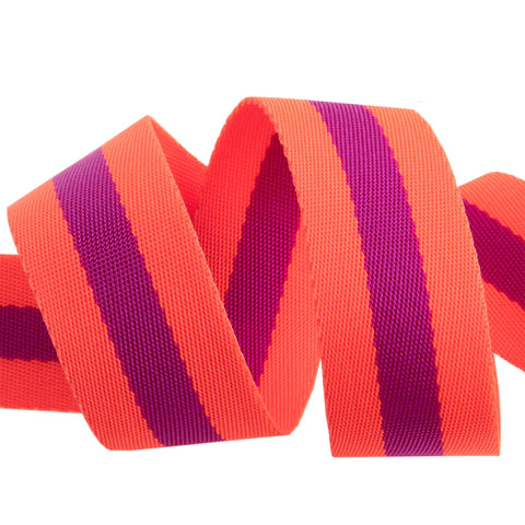 Watermelon/ Plum - 1.5" Tula Pink Webbing