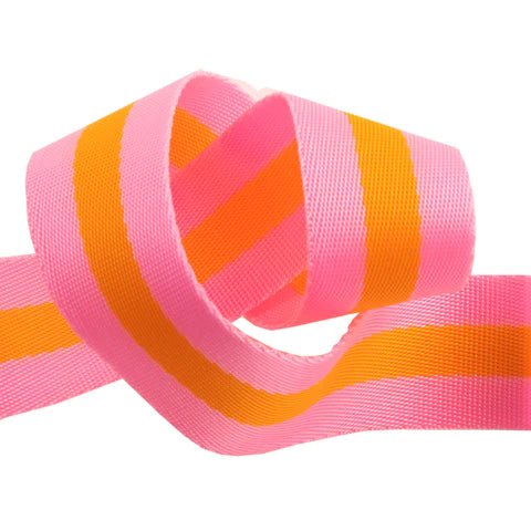 Pink/Orange - 1.5" Tula Pink Webbing