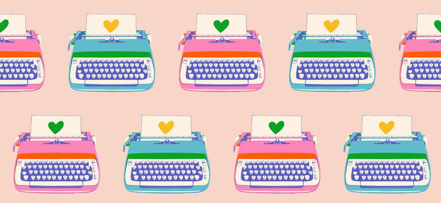 Best Day Ever - Typewriters in Vintage Pink