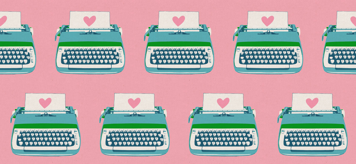 Best Day Ever - Typewriters in Posy- CANVAS