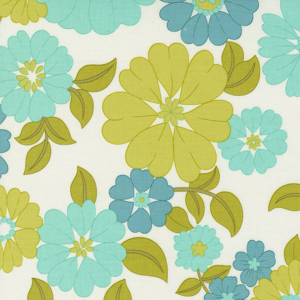 Flower Power by Maureen McCormick for Moda - Blooming Blossom Florals in Aqua