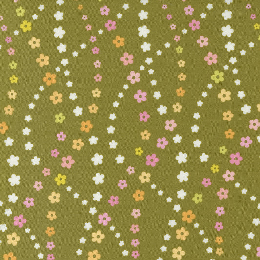 Flower Power by Maureen McCormick for Moda - Lazy Daisy Stripes in Avocado