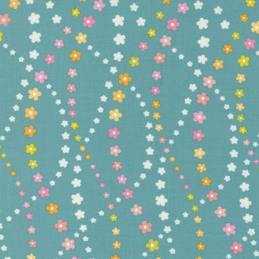 Flower Power by Maureen McCormick for Moda - Lazy Daisy Stripes in Turquoise