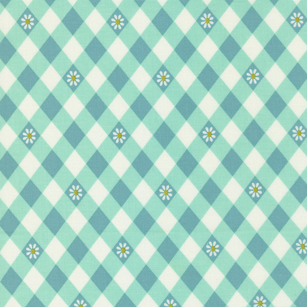 Flower Power by Maureen McCormick for Moda - Checks and Plaids Gingham in Aqua