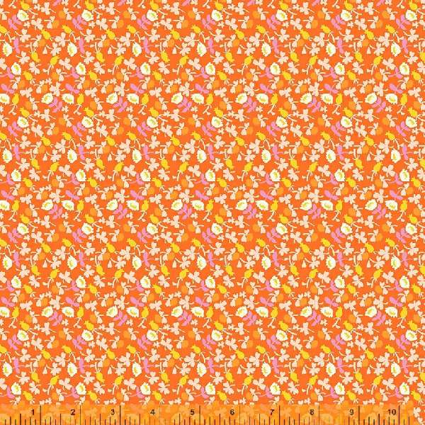 Lucky Rabbit by Heather Ross -Calico in Red Orange