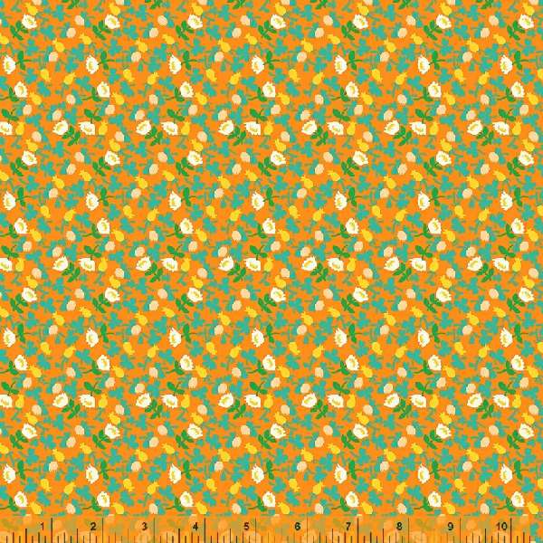 Lucky Rabbit by Heather Ross -Calico in Orange