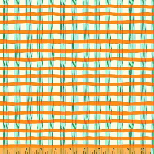 Lucky Rabbit by Heather Ross - Painted Plaid in Orange