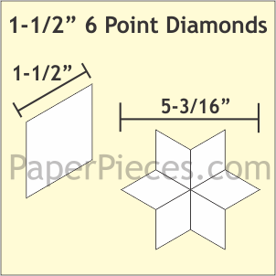 1.5" 6-point diamond - paper pieces