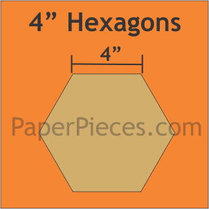 4" Hexagon - paper pieces