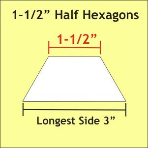 1.5" half hexagon - paper pieces