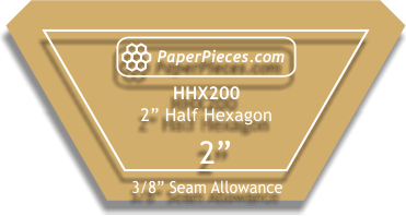 2" half hexagon - paper pieces