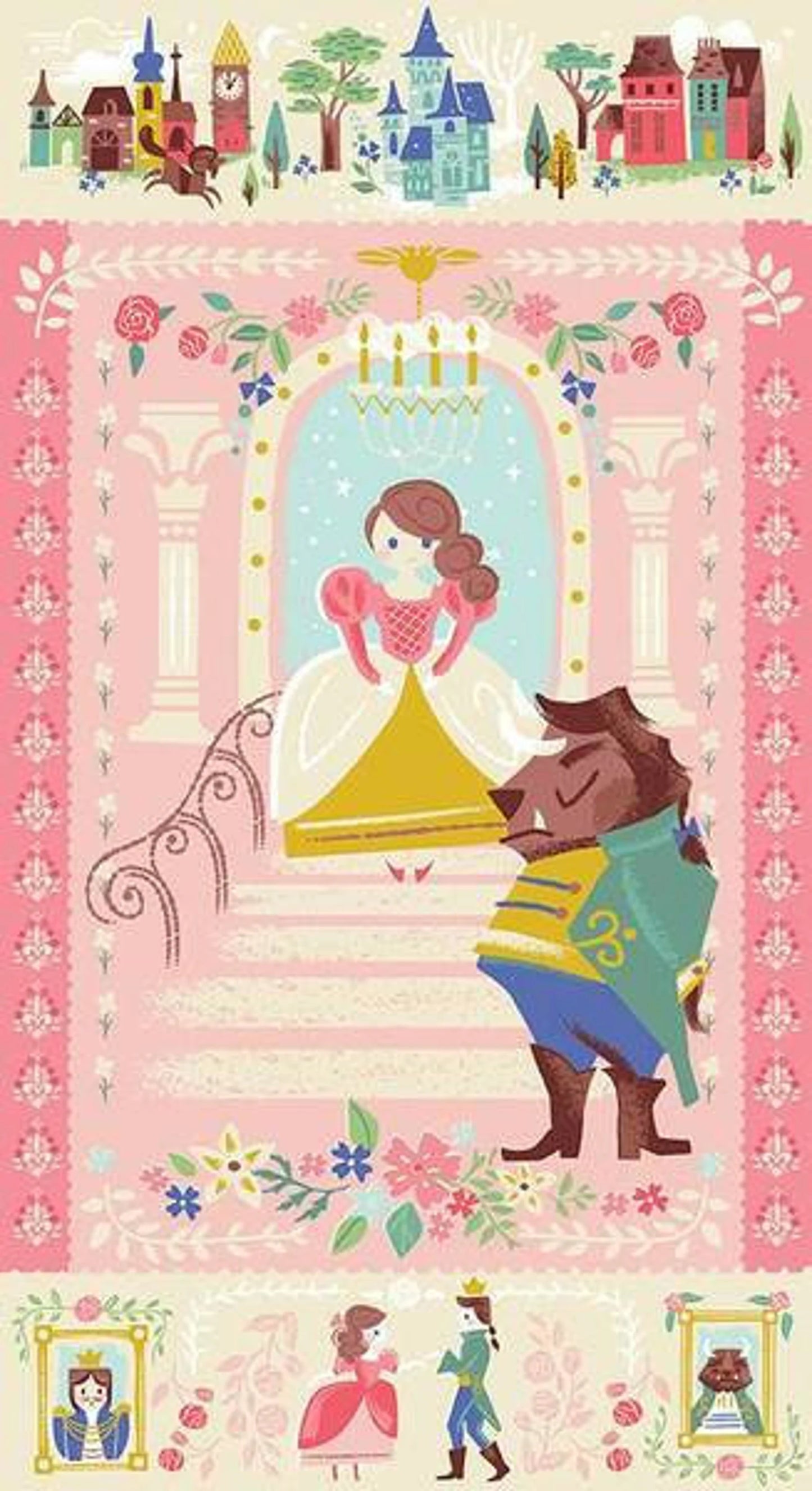 Beauty and the Beast Panel by Riley Blake Designs