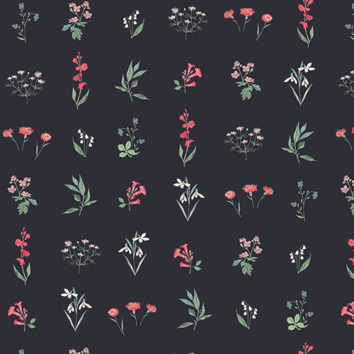 Picturesque by Katarina Roccella for Art Gallery Fabrics - Botanical Study in Dark