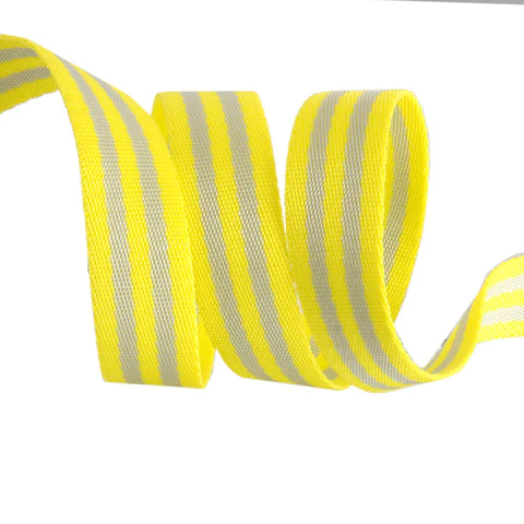 Grey/Neon Yellow - 1" Tula Pink Webbing